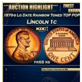 PCGS 1970-s Lg Date Proof Lincoln Cent Rainbow Ton