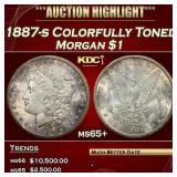 1887-s Morgan Dollar Colorfully Toned $1 ms65+ SEG