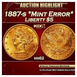 PCGS 1887-s Gold Liberty Half Eagle *Mint Error* $