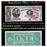 1890 $1 Treasury Note Edwin M Stanton Grades au53