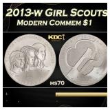 2013-w Girl Scouts Modern Commem Dollar $1 ms70 SE
