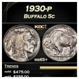 1930-p Buffalo Nickel 5c Grades ms65+