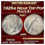 1925-s Peace Dollar Near Top Pop $1 ms65 SEGS