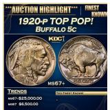 1920-p Buffalo Nickel TOP POP! 5c ms67+ SEGS