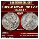 1926-d Peace Dollar Near Top Pop $1 ms66+ SEGS