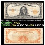 1922 $10 Large Size Gold Certificate Grades vf25 S