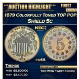 1879 Proof Shield Nickel Colorfully Toned TOP POP!