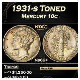 1931-s Mercury Dime Toned 10c ms66+ SEGS