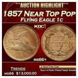 1857 Flying Eagle Cent Near Top Pop! 1c ms66+ SEGS