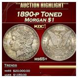 1890-p Morgan Dollar Toned $1 ms65+ SEGS