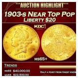 1903-s Gold Liberty Double Eagle Near Top Pop $20