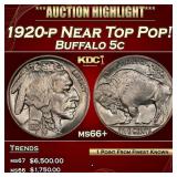 1920-p Buffalo Nickel Near Top Pop! 5c ms66+ SEGS