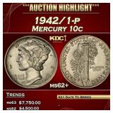 1942/1-p Mercury Dime 10c ms62+ USCG