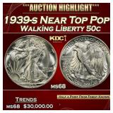 1939-s Walking Liberty Half Dollar Near Top Pop! 5