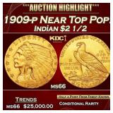 1909-p Gold Indian Quarter Eagle Near Top Pop! $2