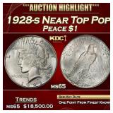 1928-s Peace Dollar Near Top Pop $1 ms65 SEGS
