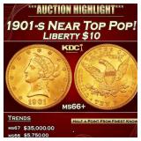 1901-s Gold Liberty Eagle Near Top Pop! $10 ms66+