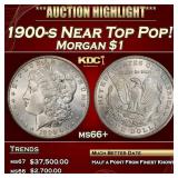1900-s Morgan Dollar Near Top Pop! $1 ms66+ SEGS