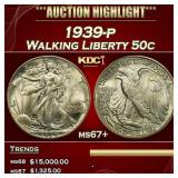 1939-p Walking Liberty Half Dollar Near Top Pop! 5