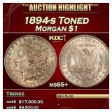 1894-s Morgan Dollar Toned $1 ms65+ SEGS