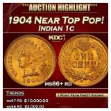 1904 Indian Cent Near Top Pop! 1c ms66+ rd SEGS