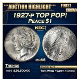 1927-p Peace Dollar TOP POP! $1 ms66 SEGS