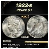 1922-s Peace Dollar $1 Grades ms64+