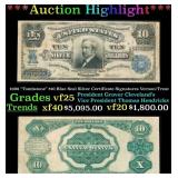 1908 $10 Blue Seal Silver Certificate "Tombstone"
