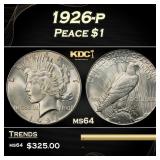 1926-p Peace Dollar $1 Grades ms64