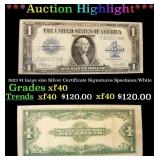 1923 $1 large size Silver Certificate Grades xf Si