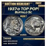 1937-d Buffalo Nickel TOP POP! 5c ms68+ SEGS