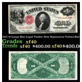 1917 $1 Large Size Legal Tender Note Grades xf40 S
