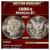 1886-s Morgan Dollar $1 ms65+ PL SEGS
