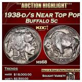 1938-d/s Buffalo Nickel Near Top Pop 5c ms68 SEGS