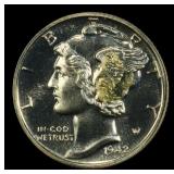 1942 Proof Mercury Dime Toned Near Top Pop! 10c pr