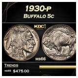 1930-p Buffalo Nickel 5c Grades ms66