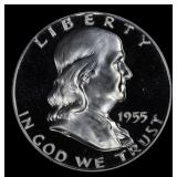 1955 Proof Franklin Half Dollar TOP POP! 50c pr69