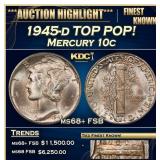 1945-d Mercury Dime TOP POP! 10c ms68+ FSB SEGS