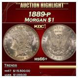 1889-p Morgan Dollar $1 ms66+ SEGS