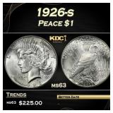 1926-s Peace Dollar $1 Grades ms63