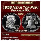 1958 Proof Franklin Half Dollar Near Top Pop! 50c