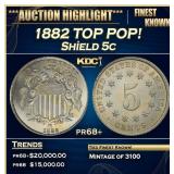 1882 Proof Shield Nickel TOP POP! 5c pr68+ SEGS