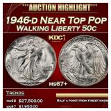 1946-d Walking Liberty Half Dollar Near Top Pop 50