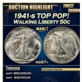 1941-s Walking Liberty Half Dollar TOP POP! 50c ms