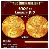 1901-s Gold Liberty Eagle $10 ms65+ SEGS