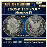 1885-p Morgan Dollar TOP POP! $1 ms67 dmpl SEGS