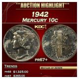 1942 Proof Mercury Dime 10c pr67+ SEGS