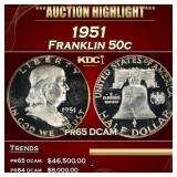 1951 Proof Franklin Half Dollar 50c pr65 DCAM SEGS