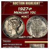 1927-p Mercury Dime 10c ms67+ FSB SEGS