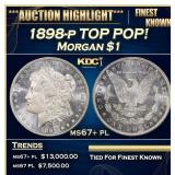 1898-p Morgan Dollar TOP POP! $1 ms67+ pl SEGS